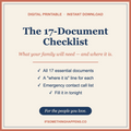 The 17-Document Checklist — Printable PDF
