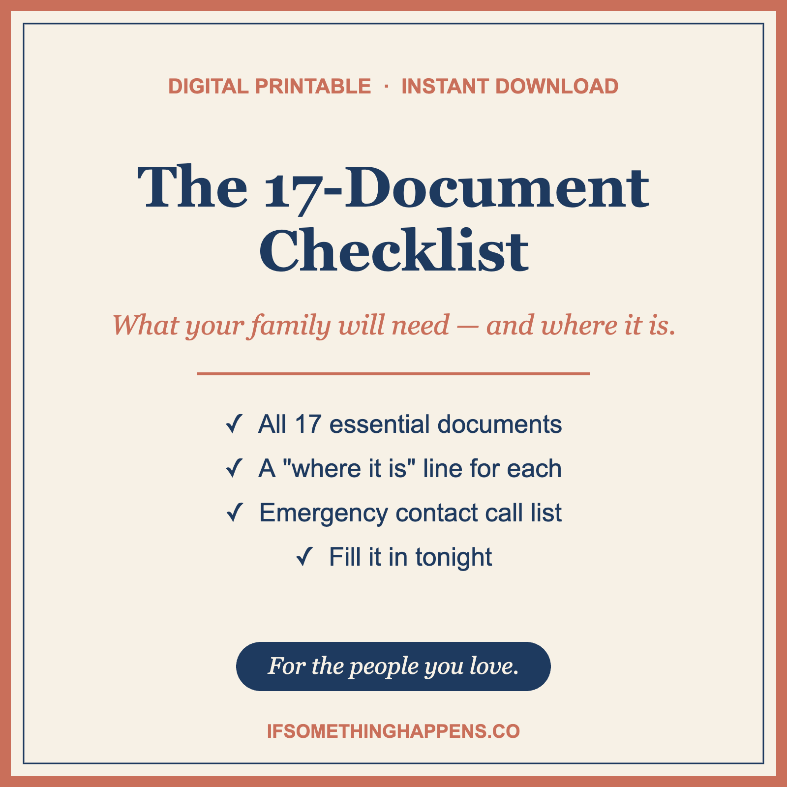 The 17-Document Checklist — Printable PDF