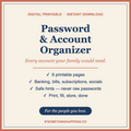 Password & Account Organizer — Printable PDF